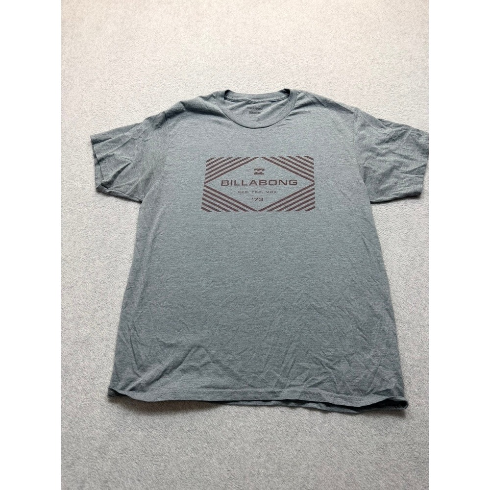 Billabong Mens Graphic T-Shirt Gray Heather Short Sleeve Crewneck Large Surf